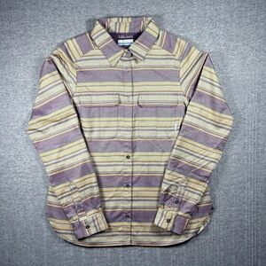 Columbia Button Up Shirt Long Sleeve Pilsner Lodge Striped Omni Wick Women’s Med